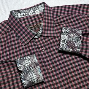 Robert Graham Button Up Shirt Mens 2XL Gingham Plaid Geometric Floral Flip Cuffs